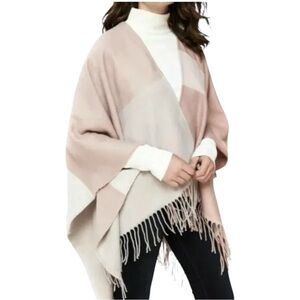 SOIA & KYO Shawl YADIRA Colorblock Blanket Fringe Sharfigan Wrap Scarf One Size